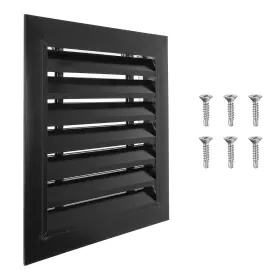 Uxcell 664694113486 14x14 Inch Gable Vent 1pcs Aluminum Alloy Wall Shed Vents With Strainer Black