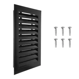 Uxcell 664694113707 18x12 Inch Gable Vent 1pcs Aluminum Alloy Wall Shed Vents With Strainer Black