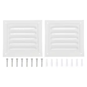 Uxcell 678202092095 2 Pcs 6x6 Inch Gable Vent Cover Rectangular Hvac Air Covers With Screen Mesh