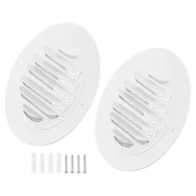 Uxcell 679134536541 2pcs 3 Inch Round Air Vent Cover 304 Stainless Steel Grill Screen With Screws White