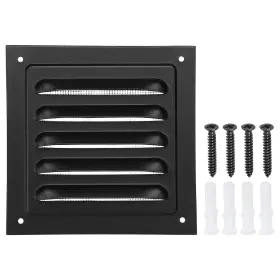 Uxcell 679134802172 4 Inch X4 Aluminum Gable Vent Exterior Wall Outlet Hvac Air Grille Black