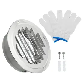 Uxcell 683867405425 4.5 Inch Round Soffit Air Vents Stainless Steel Louver Grille Screen Mesh Outlet