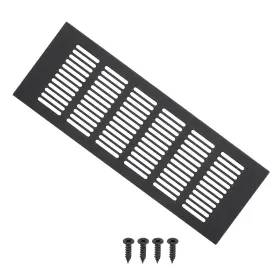 Uxcell 688391503456 10 Inch X 4 Door Air Vent Cover Aluminum Grille Ventilation With Screws Black