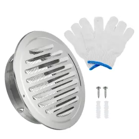 Uxcell 724117279516 7 Inch Round Soffit Air Vents Stainless Steel Louver Grille Cover Screen Mesh Outlet