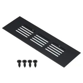 Uxcell 724117545246 6 Inch X2 Air Vent Cover Door Grille Ventilation Louvered For Cabinet Black