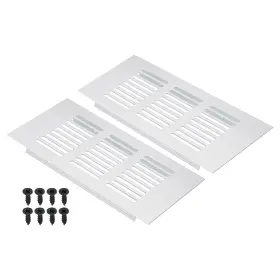 Uxcell 724117545710 6 Inch X3 Air Vent Cover 2pcs Door Grille Ventilation Louvered For Cabinet Silver