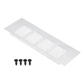 Uxcell 724117545727 8 Inch X3 Air Vent Cover Door Grille Ventilation Louvered For Cabinet Silver