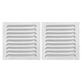Uxcell 783243178025 2 Pcs 4x4 Inch Aluminum Vent Cover Air Grille Hvac Louvered Grill Silver Tone