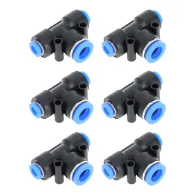 00f01d26a241222 Vekauto Push To Connect Air Fittings 1/4 Inch X3/8 X1/4 T Type Reducing Line Quick Co