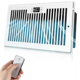 Vl-610-w Vellee Quiet Register Booster Fan Fits 6 Inch X 10 Duct Opening Cutout 10-speed Smar