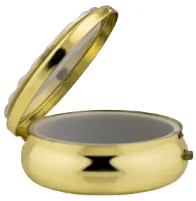 Venerare 654114957493 60mm Our Lady Of Guadalupe Pyx Gold-tone With Clear Coat