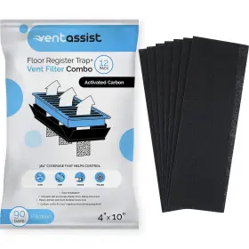 Ventassist-4x10-ac Vent Assist Activated Carbon Air Filters For Home - 4 Inch X10 Merv 8 Electrostatic Floor