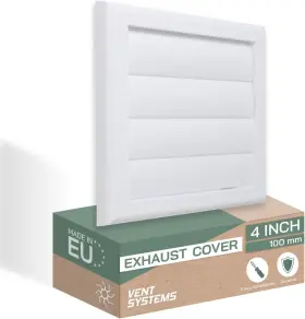 086485 Vent Systems 4 Inch 7.5 X Exhaust Cover - White