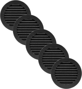 Vent Systems 445033517577 4ftft Inch - Pack Of 5 Black Soffit Cover Round Intake Or Ex