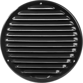 Vent Systems 445034068092 8 Inch Black Soffit Cover - Round Air Louver Grill