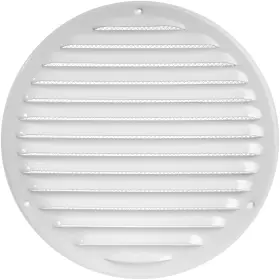 Vent Systems 751037230279 8 Inch White Soffit Cover - Round Air Louver Grill Built-in I