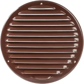 Vent Systems 751037230286 8 Inch Brown Soffit Cover Round Air Louver Grill Builtin Insect Scre