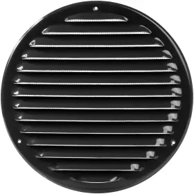 Vent Systems 751037230293 8 Inch Black Soffit Cover - Round Air Louver Grill Built-in I