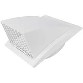 Vent Systems 751037232921 6 Inch White Plastic Exterior Hood Cap Heavy-duty Louver