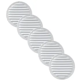 Vent Systems 751037233669 5 Inch White Soffit Cover Pack Of Round Air Louver Grill Buil