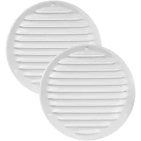 Vent Systems 751037233676 6 Inch Soffit Cover Pack Of 2 White Round Air Louver Grill Builtin I