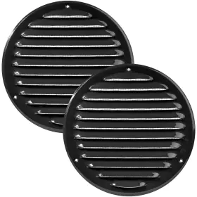 Vent Systems 751037233706 6 Inch Soffit Cover Pack Of 2 Black Round Air Louver Grill Builtin I