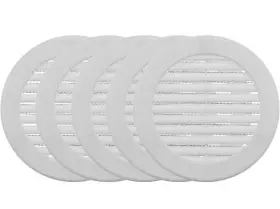 Vent Systems 751037235281 4ftft Inch White Soffit Cover - Pack Of 5 Round Air Louver Grille