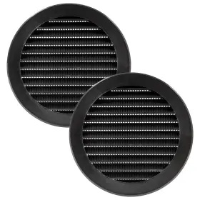 Vent Systems 751037235465 5 Inch - Pack Of 2 Black Soffit Cover Round Air Louver Gril