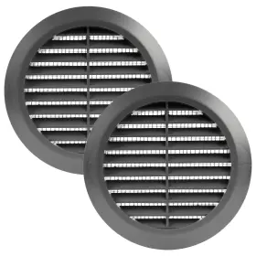 Vent Systems 751037236134 4ftft Inch - Pack Of 2 Graphite Soffit Cover Round Air Louver