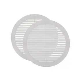 Vent Systems 751037236981 8 Inch Opening Dimensions Pack Of 2 White Soffit Cover - Plastic Roun