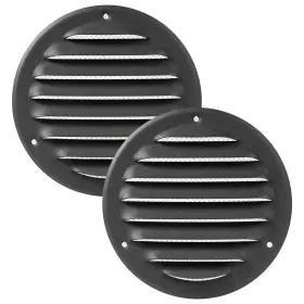 Vent Systems 751037238343 4 Inch Anthracite Matte Finish Soffit Cover Black Round Air Louver Gr
