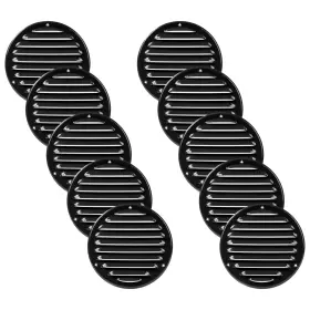 Vent Systems 752277000172 5 Inch Black Soffit Cover - Pack Of 10 Round Air Louver Grill