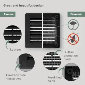 Vent Systems 752277001087 3 Inch X Opening Dimensions - Pack Of 10 Plastic Black Soffit Co #3