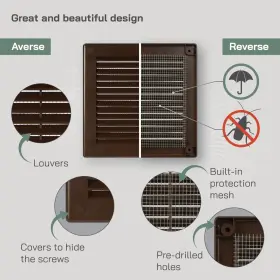 Vent Systems 752277001094 4.5ftft X Inch Brown Soffit Cover Flat Square Air Louver Grille Co #3