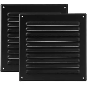 Vent Systems 752277001681 - 8 X Inch Inner Pack Of 2 Black Metal Square Soffit Air Ven