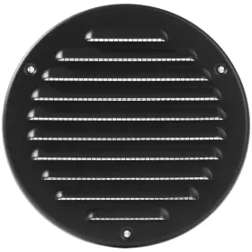 Vent Systems 752277001766 5 Inch Inner Black Metal Round Soffit Air Grille Cover Register