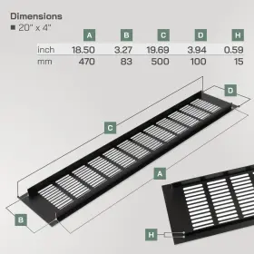 Vent Systems 752277005375 20 Inch X 4 Overall Dimensions - Brown Aluminum Rectangle Ventilation G #3