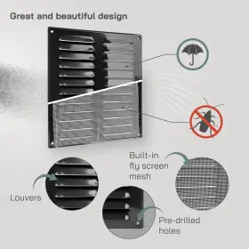 Vent Systems 752277007140 10 Inch X 11 Overall Dimensions - Black Air Cover Metal Retu #3