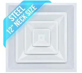 Ht3d12 Venti Air 24 Inch X T-bar Drop Ceiling Lay In Supply Diffuser With Round 12