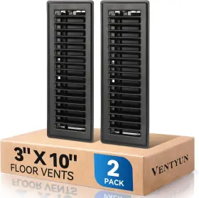 Ventyun 445024590503 3 Inch X 10 Floor Register Vent Covers 2pack Heavy Duty Steel Walkable Powder-coat