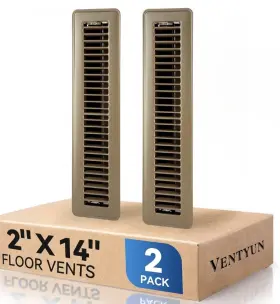 Ventyun 94578 Premium Metal Floor Vents 2 Inch X 14 2-pack Rust-proof Air Register