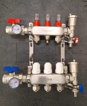 7012-25-03-00-npt Vevor 3-branch Radiant Heat Manifold 1/2 Inch Pex Tubing Floor Heating Set