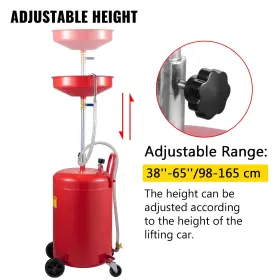 Vevor 789591508873 Waste Oil Drain Tank 20 Gal Portable Air Operated Drainer For Changes