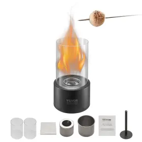 Eh-011 Vevor Tabletop Fire Pit 6 Inch Metal Fireplace Indoor Outdoor With Glass