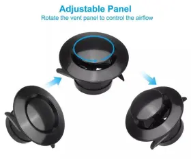 Vihose 639664361907 4 Inch Round Air Vent 2pcs Abs Adjustable Exhaust Soffit Cover Black #2