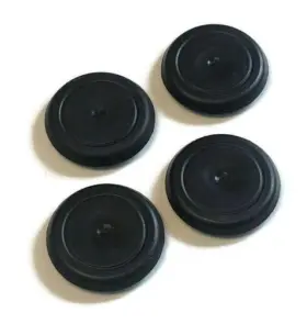Vital All-terrain 729787465740 4 Pack 1-1/4 Inch Black Rubber Flush Mount Hole Plug - Sheet Metal Auto Body