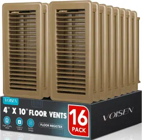 Voisen 445022010058 Floor Register 4x12 16 Pack Vent Covers Steel Adjustable Air Supp