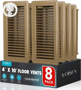 Voisen 705353753794 Floor Register 4x10 8 Pack Brown Vents Heavy Duty Steel W