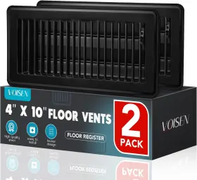 Vent-2p Voisen Floor Register 4x10 2 Pack Black Vents Heavy Duty Steel