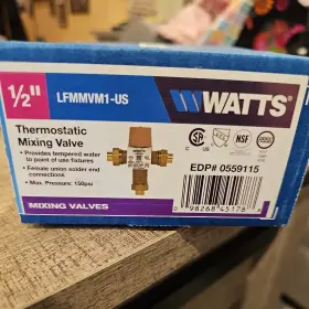 0559115 Watts 559115 Thermostatic Mixing Valve 1/2 Inch Solder 150 Psi Lf